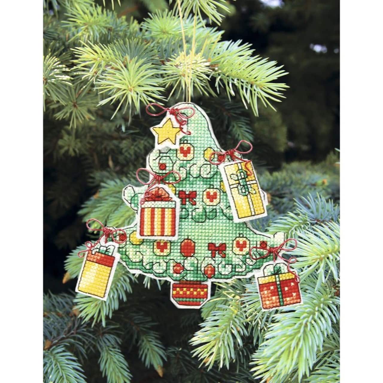 Crystal Art Christmas Tree Toy Plastic Canvas Counted Cross Stitch Kit Set Of Pictures Christmas Toys